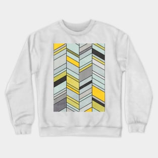 Colorful Concrete Chevron Pattern - Yellow, Blue, Grey Crewneck Sweatshirt